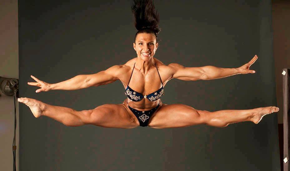 Female flexing muscles