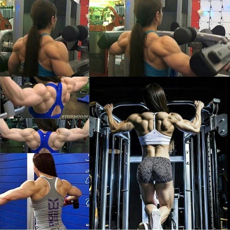 Muscle girl Yeon Woo бицепс